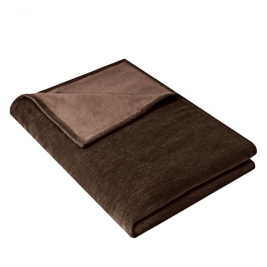 Blanket IDA made of organic cotton, 140 x 200 cm, chocolate brown