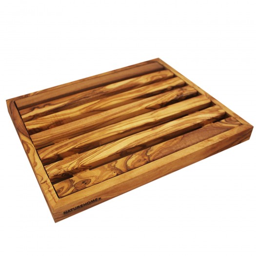 DESIGN breadboard with drip tray made of olive wood, 35 x 30 x 3 cm
