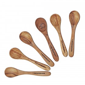 Egg spoons in a pack of 6 Olive Wood, ca. 11-12 cm