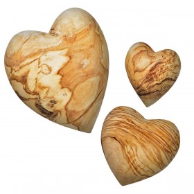 Decorative Heart Olive Wood, div. sizes