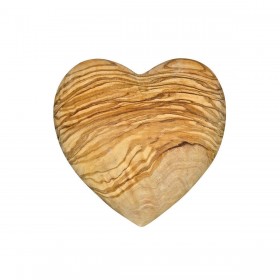 Decorative heart flattering olive wood, 7 cm