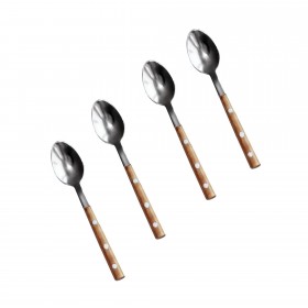 DESIGN olive wood cutlery in a set: 4 teaspoons 
