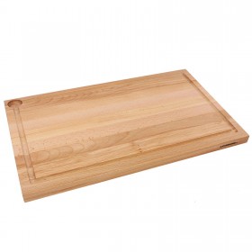 Cutting Board with Juice Rim Beech Wood One-Sided, 58 x 36 cm
