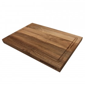 Cutting board with juice groove walnut on one sided 40 x 30 x 2,5 cm