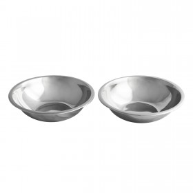 Set of 2 bowls made of stainless steel, 21 cm