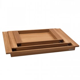 Set of 3 wooden NH-E tray oak S, M, L