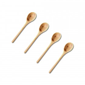 Rustic olive wood cutlery in a set: 4 teaspoons 