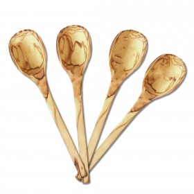 Rustic olive wood cutlery in the set: 4 tablespoons