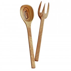 2 pieces salad cutlery olive wood pointed pointed 31 cm 