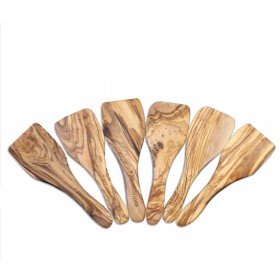 6 pieces Raclette Spatula Olive Wood