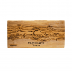 Engraved product: cutting board olive wood 35 x 18 cm with individual engraving