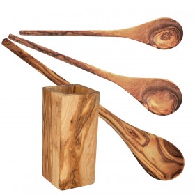 4pcs  kitchen set: Utensilo with 3 wooden spoons
