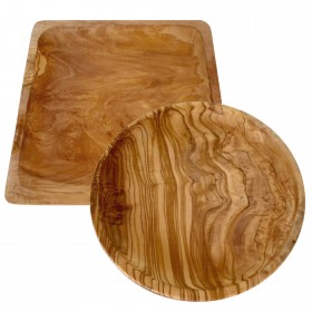 Olive wood plate, different shapes & sizes 