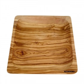 Large plate, olive wood, square 26cm 
