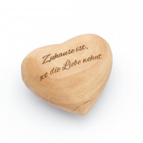 Decorative heart olive wood 7 cm, customizable with engraving 