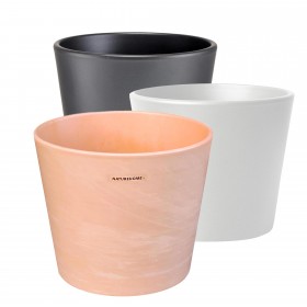ceramic pot in different colors and sizes