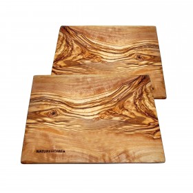 2 pieces Cakes plate square olivewood 25x15x1,3cm Desert plate 