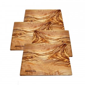 4 pieces Cakes plate square olivewood 25x15x1cm Desert plate 