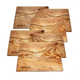6 pieces Cakes plate square olivewood 25x15x1cm Desert plate 