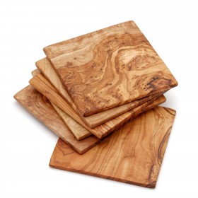 6 Coasters for Raclette Panquets made of olive wood