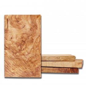 Set of 4 rustic olive wood cutting boards , 25 x 15 cm