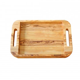NH-F tray flat with handle olive wood 40 x 28 cm
