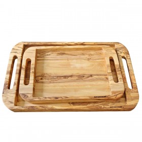 NH-F tray flat with handle olive wood different sizes 