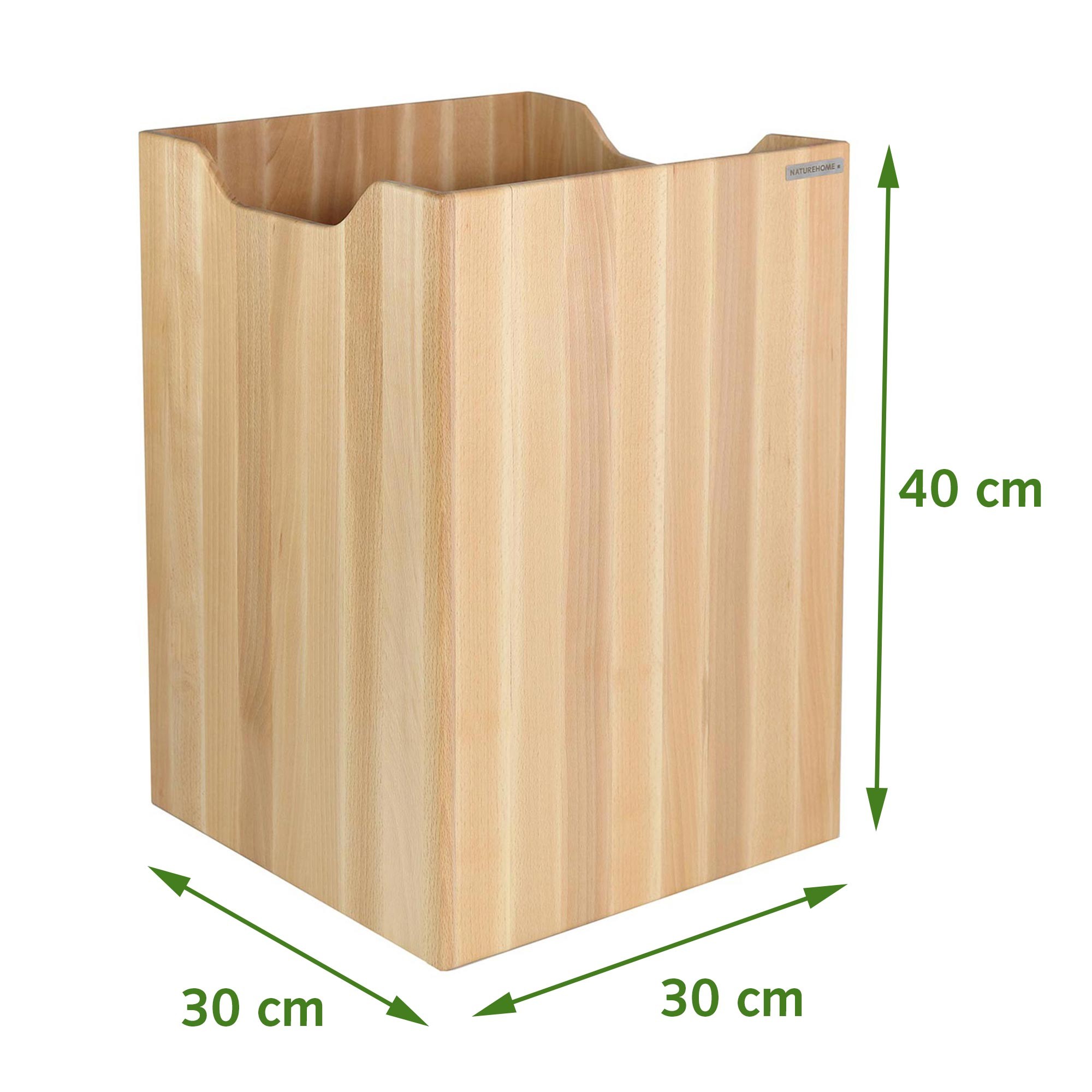 geölt hergestellt Handarbeit Papierkorb in | ECO Buche Natur NATUREHOME Holz