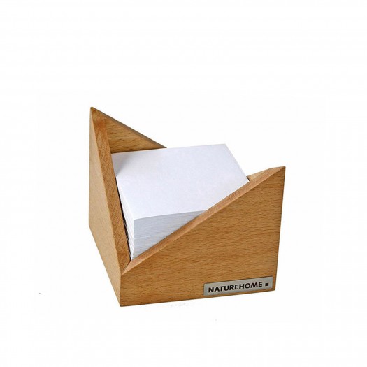 Zettelbox “Skript“ Holz Buche 9,5 x 9,5 cm, ohne Deko